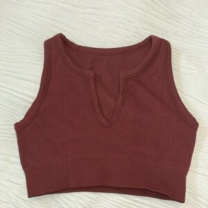 Brown seemless sports bra